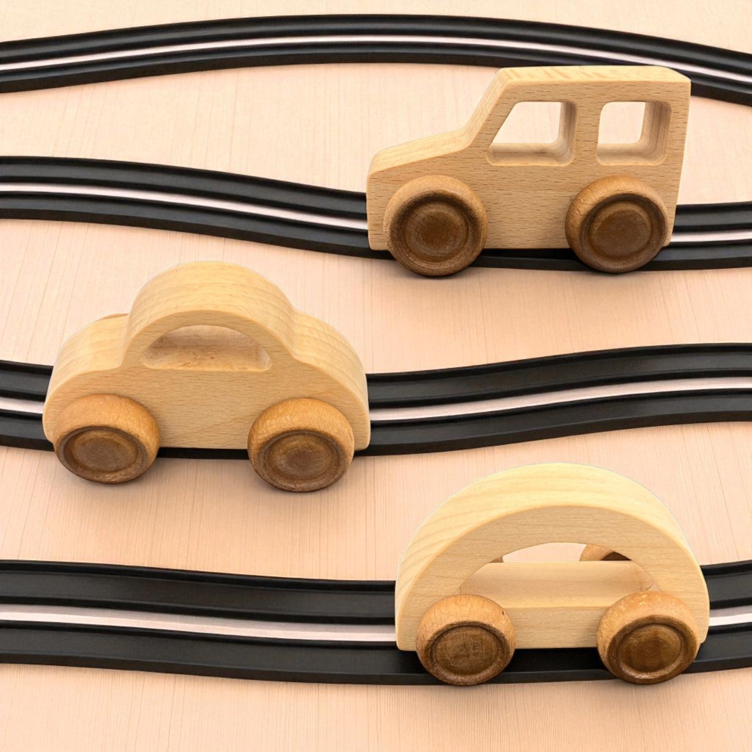 Kidocoo Wooden Toy Car Set
