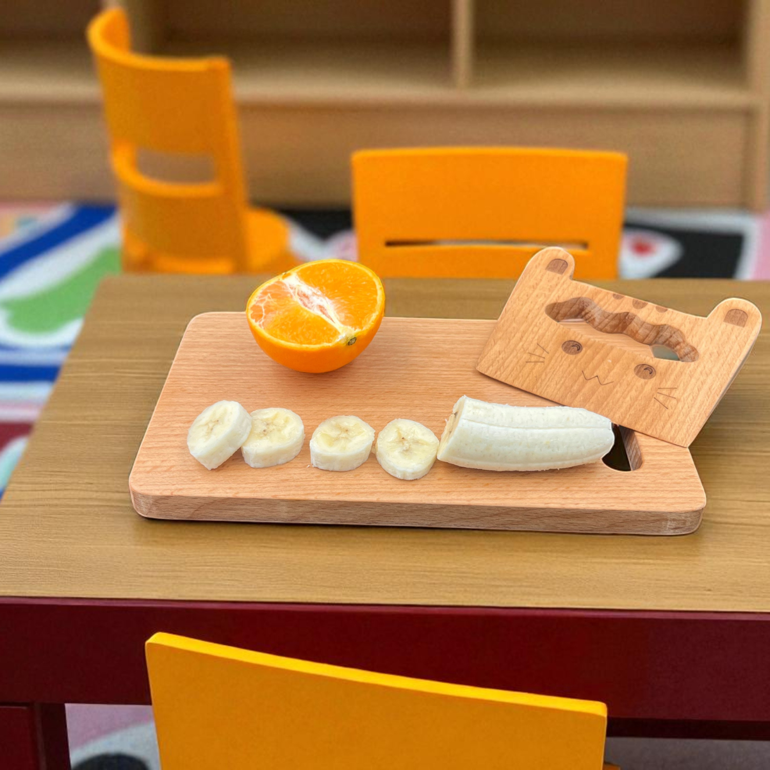 Kidocoo Wooden Chopping Board with Wooden Knife