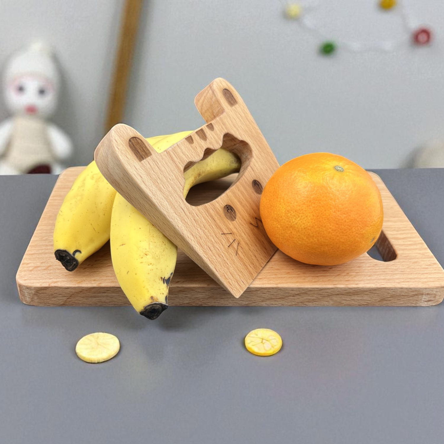Kidocoo Wooden Chopping Board with Wooden Knife