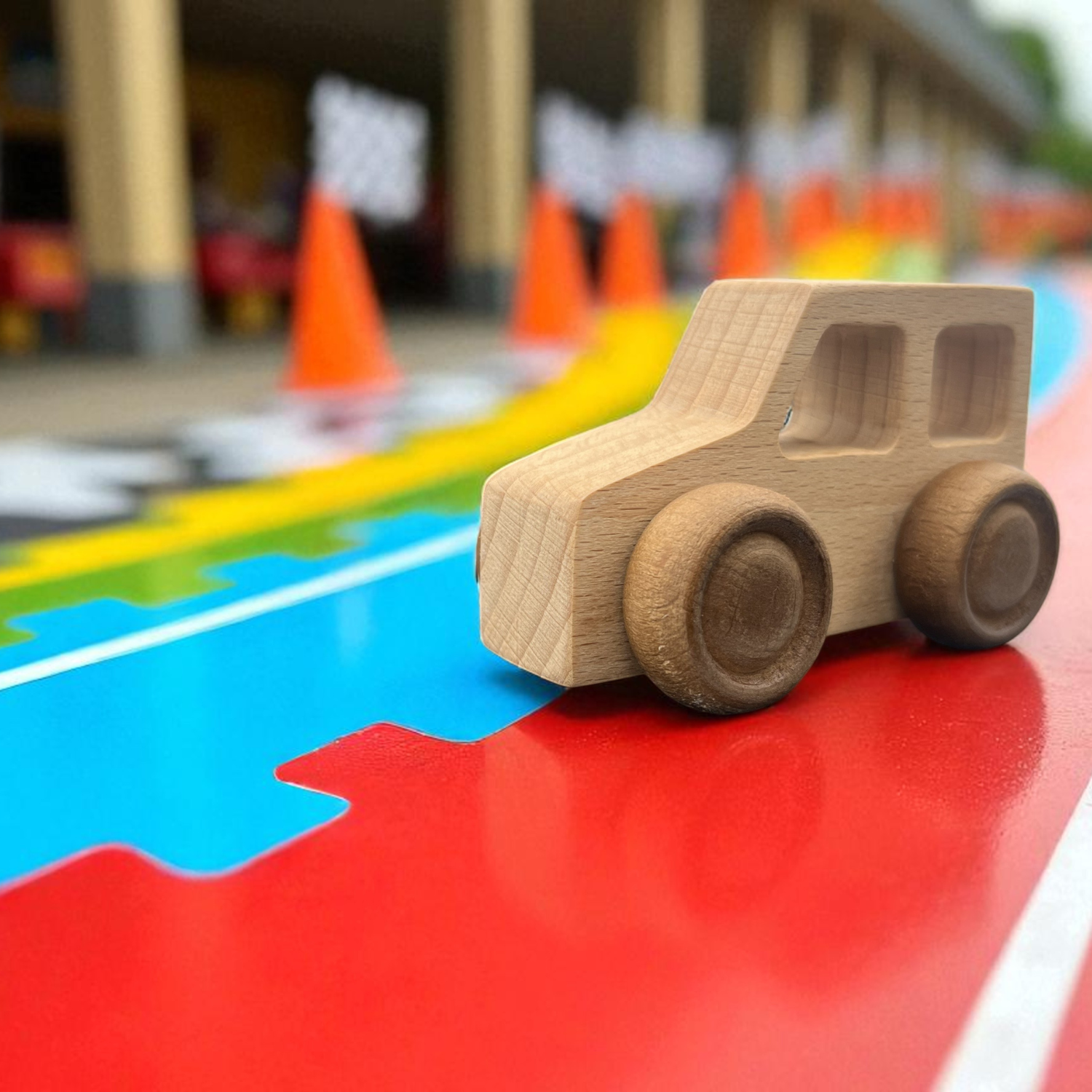 Wooden Bus & Car Set