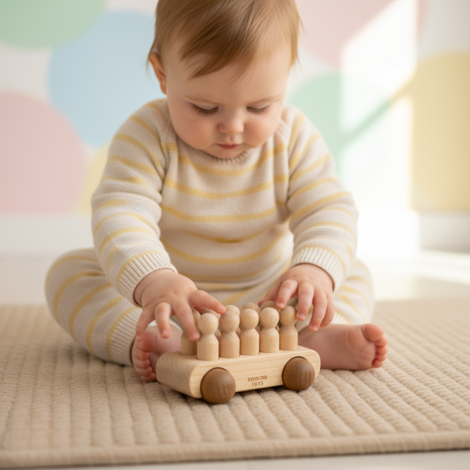 Wooden Car With Pegs