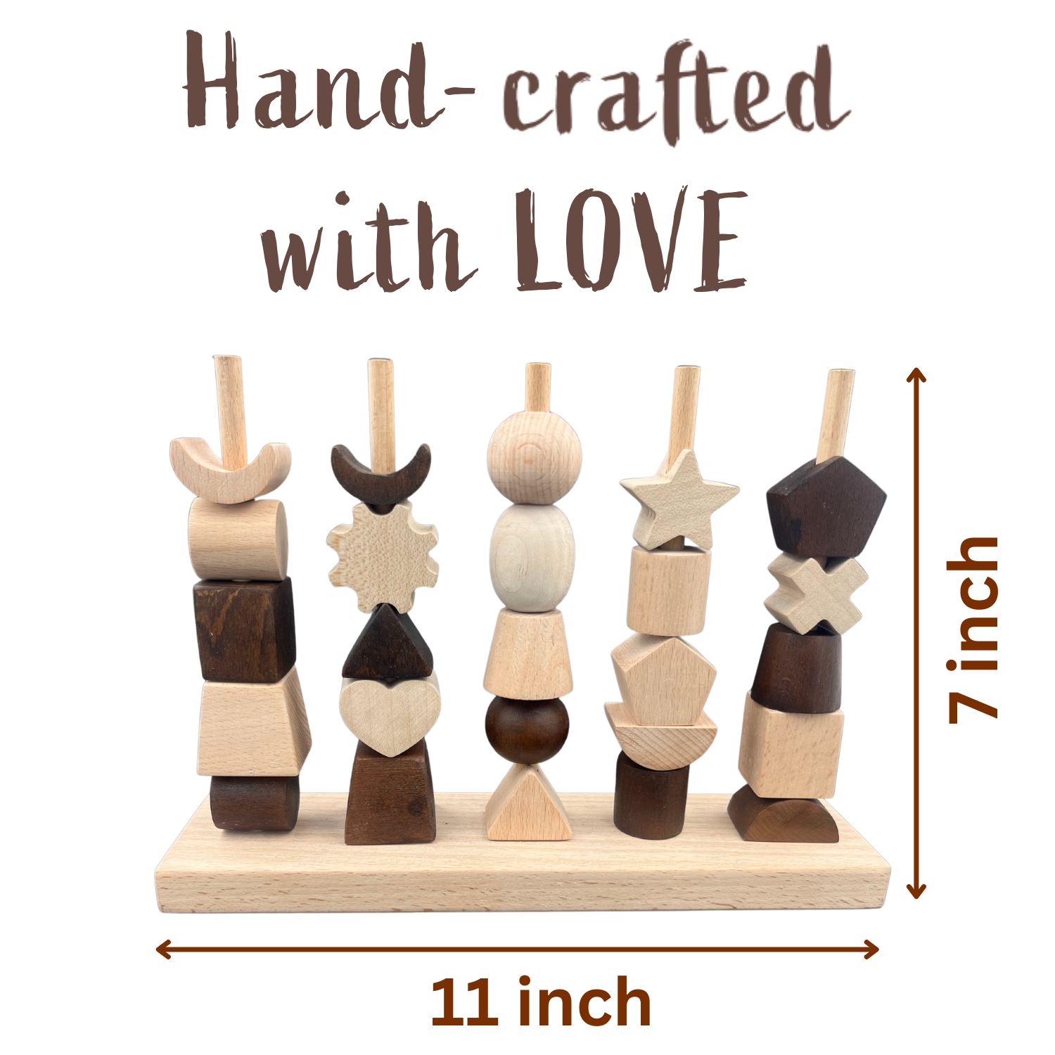 Wooden Stacking & Thread Toy With Different Shapes - COMING SOON