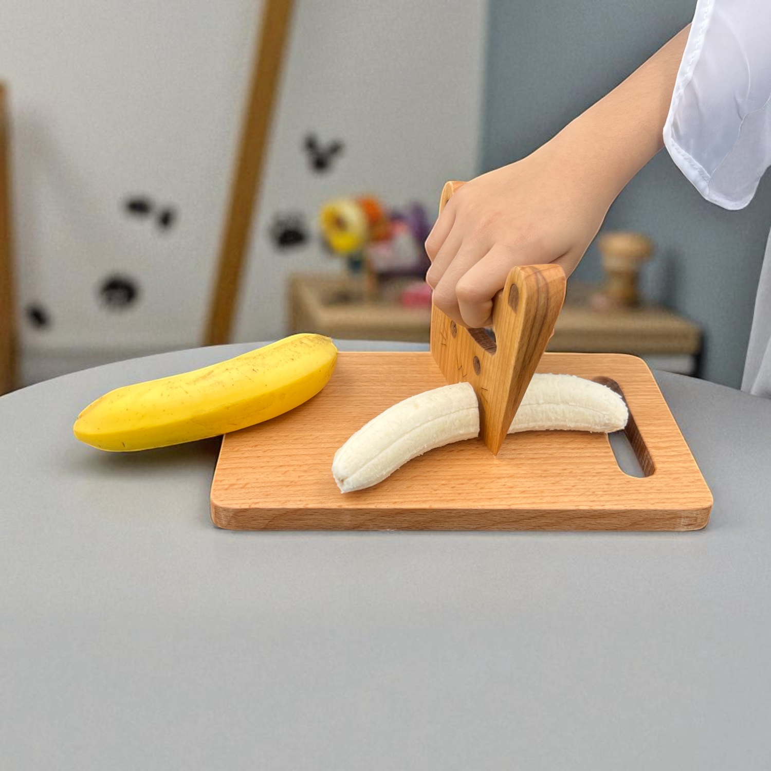 Kidocoo Wooden Chopping Board with Wooden Knife