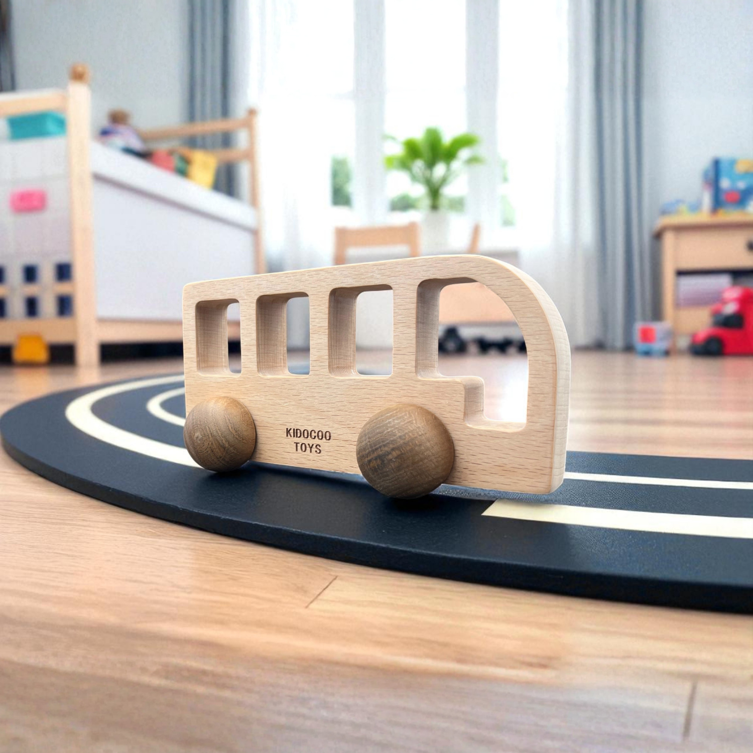 Wooden Bus & Car Set